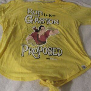 Run Disney Run Like Gaston Yellow Shirt  Size Small  Used
